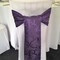 10 Pieces Eggplant Damask Jacquard Chair Sashes, 7.5"x108" Elegant Versailles Pattern Polyester Decor